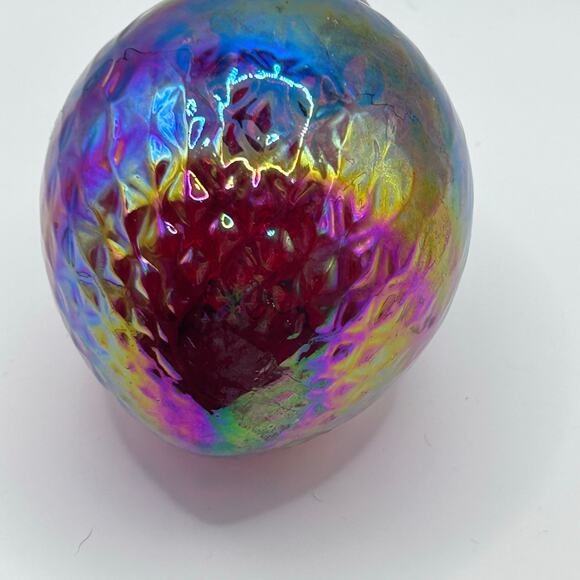 3.5 Red Glass Iridescent Teardrop Shaped Blown Glass Holiday Ornament - Picture 4 of 4